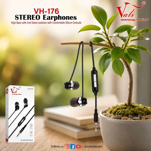 VALI VH-176 WIRED EARPHONE HIGH SOUND QUALITY BIG BASS